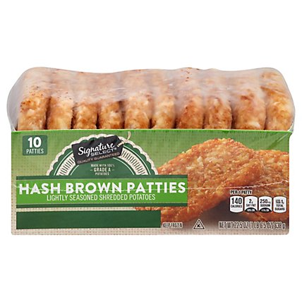 Signature SELECT Hash Browns Patties Shredded Potatoes Lightly Seasoned 10 Count - 22.5 Oz - Image 3