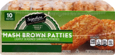 Signature SELECT Hash Brown Patties Lightly Seasoned Shredded 10 Count - 22.5 Oz - Image 2