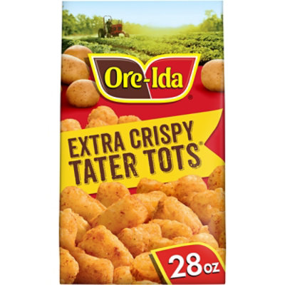 Ore-Ida Extra Crispy Tater Tots Seasoned Shredded Frozen Potatoes - 28 Oz - Image 1