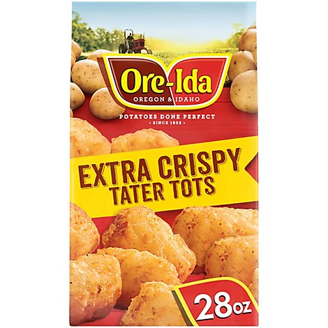 Ore-Ida Potatoes Shredded Tater Tots Seasoned Extra Crispy - 28 Oz