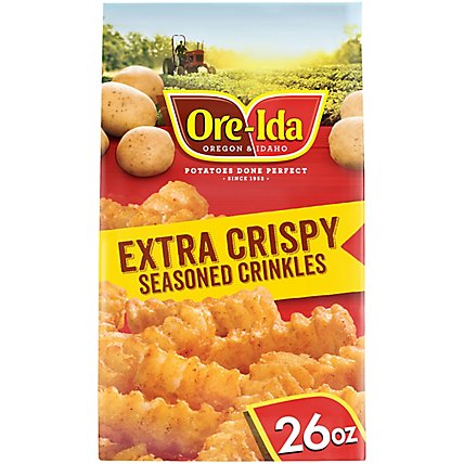 Ore-Ida Extra Crispy Seasoned Crinkles French Fries Fried Frozen Potatoes Bag - 26 Oz - Image 2