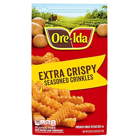Ore-Ida Potatoes French Fried Seasoned Crinkles Extra Crispy - 26 Oz