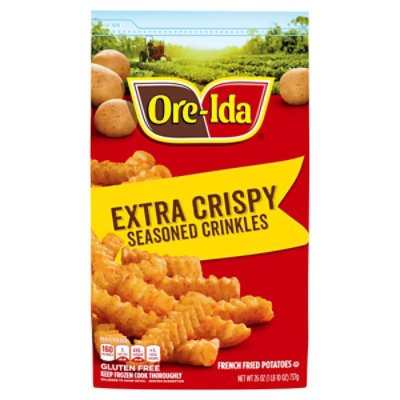 Ore-Ida Potatoes French Fried Seasoned Crinkles Extra Crispy - 26 Oz