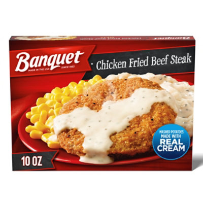 Banquet Chicken Fried Beef Steak Frozen Meal - 10 Oz - Image 1