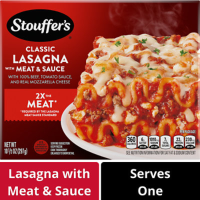 Stouffer's Lasagna With Meat And Sauce Frozen Meal - 10.5 Oz - Vons