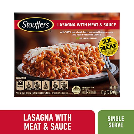 Stouffer's Lasagna with Meat & Sauce Frozen Meal - 10.5 Oz - Image 1