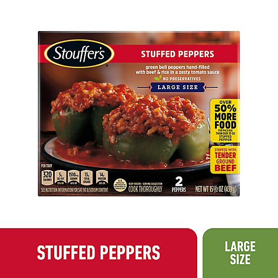 Stouffer's Stuffed Peppers Large Size Frozen Meal - 15.5 Oz