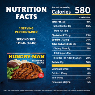 Hungry-Man Salisbury Steak Frozen Dinner - 16 Oz - Image 4