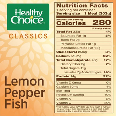 Healthy Choice Classics Complete Meals Lemon Pepper Fish Frozen Meal - 10.7 Oz - Image 4