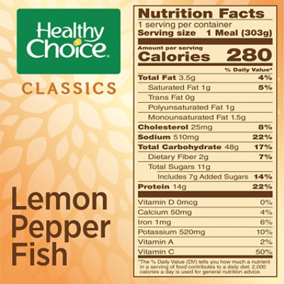 Healthy Choice Classics Complete Meals Lemon Pepper Fish Frozen Meal - 10.7 Oz - Image 2