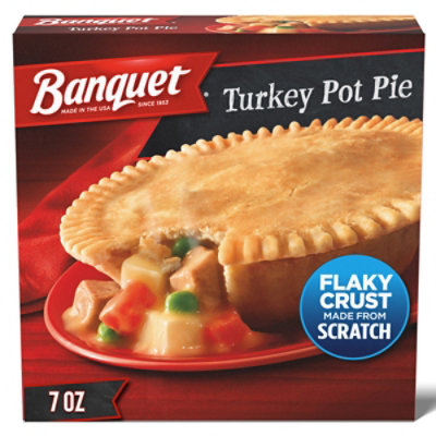 Banquet Frozen Turkey Pot Pie Frozen Dinner - 7 Oz - Image 1