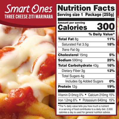 Smart Ones Three Cheese Ziti Marinara Frozen Meal - 9 Oz - Image 7
