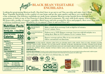 Amy's Black Bean Vegetable Enchilada - 9.5 Oz - Image 6