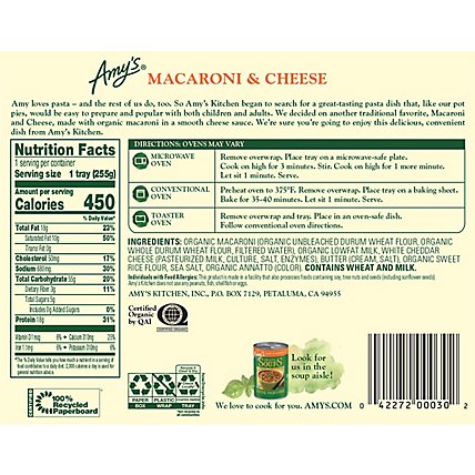 Amys Macaroni & Cheese - 9 Oz - Image 6