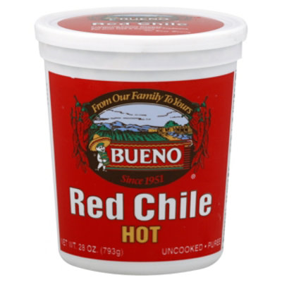 Bueno Puree Uncooked Red Chile Hot - 28 Oz