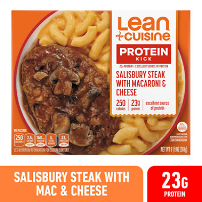 LEAN CUISINE Protein Kick Salisbury Steak With Macaroni And Cheese Frozen Entree Box - 9.5 Oz - Image 1