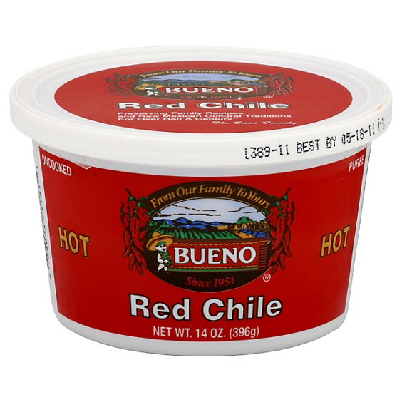 Bueno Puree Uncooked Red Chile Hot - 14 Oz