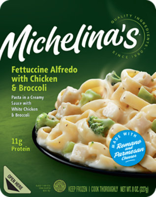 Michelinas Frozen Meal Fettuccine Alfredo With Chicken & Broccoli - 8 Oz