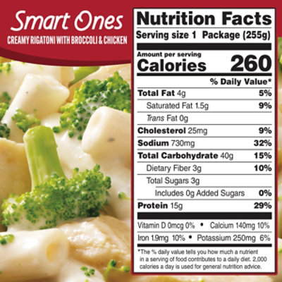 Smart Ones Creamy Rigatoni Pasta with Broccoli & Chicken Frozen Meal Box - 9 Oz - Image 8