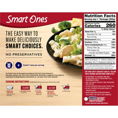 Smart Ones Creamy Rigatoni Pasta with Broccoli & Chicken Frozen Meal Box - 9 Oz