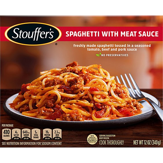 Stouffer's Spaghetti With Meat Sauce Frozen Meal - 12 Oz