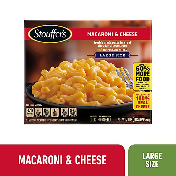 Stouffer's Large Size Macaroni And Cheese Frozen Meal - 20 Oz