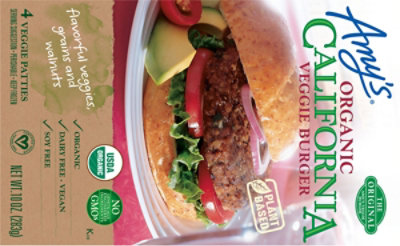 Amys Veggie Burger California Garden Vegetables - 4 Ea - Image 6