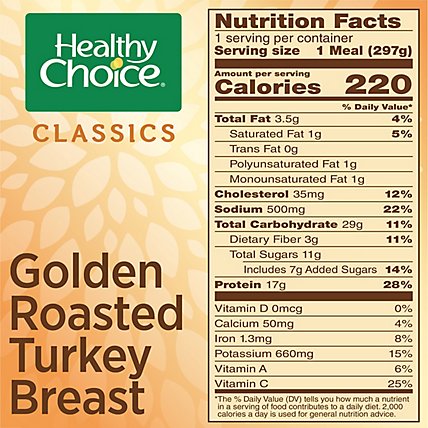 Healthy Choice Classics Complete Meals Golden Roasted Turkey Breast Frozen Meal - 10.5 Oz - Image 4