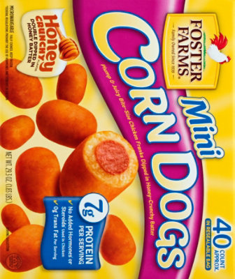 Foster Farms Corn Dogs Honey Crunchy Flavor Mini 40 Count 29.3 Oz starmarket