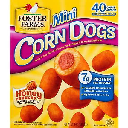 Foster Farms Corn Dogs Honey Crunchy Flavor Mini 40 Count - 29.3 Oz - Image 2
