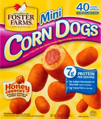 Foster Farms Corn Dogs Honey Crunchy Flavor Mini 40 Count - 29.3 Oz - Image 2