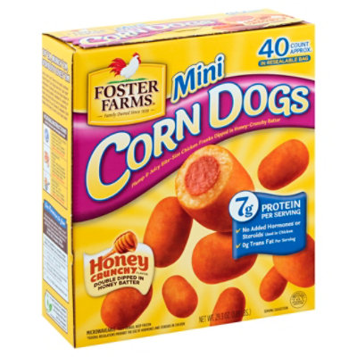 Foster Farms Corn Dogs Honey Crunchy Flavor Mini 40 Count - 29.3 Oz