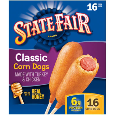 State Fair Fully Cooked Classic Corn Dogs Frozen - 16 Count