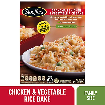 Stouffer's Family Size Grandmas Chicken & Vegetable Rice Bake Frozen Meal - 36 Oz - Image 1
