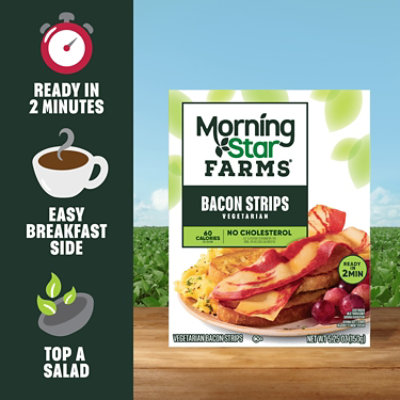 MorningStar Farms Veggie Breakfast Veggie Bacon Strips Original Vegetarian - 5.25 Oz - Image 4