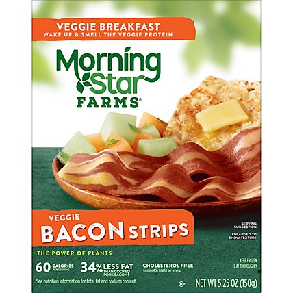 MorningStar Farms Meatless Bacon Strips Plant Based Protein Original - 5.25 Oz - Image 2