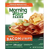MorningStar Farms Meatless Bacon Strips Plant Based Protein Original - 5.25 Oz - Image 2