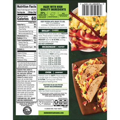 MorningStar Farms Veggie Breakfast Veggie Bacon Strips Original Vegetarian - 5.25 Oz - Image 7