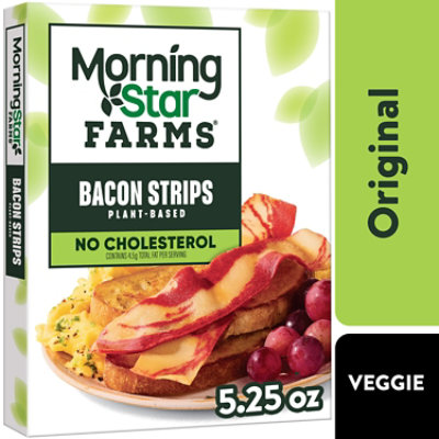 MorningStar Farms Meatless Bacon Strips Plant Based Protein Original - 5.25 Oz