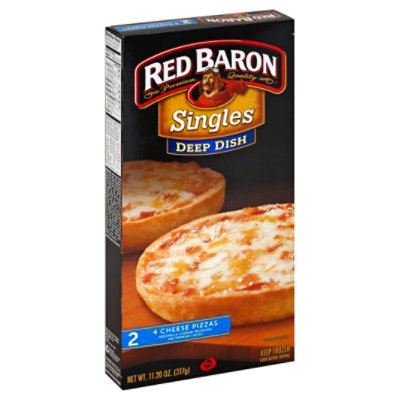 Red Baron Pizza Singles Deep Dish 4 Cheese Frozen - 11.20 Oz
