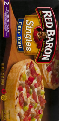 Red Baron Pizza Deep Dish Supreme Microwaveable Frozen - 12 Oz