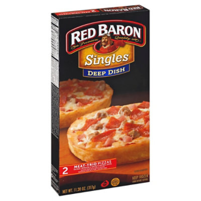 Red Baron Pizza Deep Dish Meat Microwaveable Frozen - 12 Oz