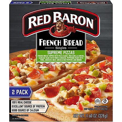 Red Baron Pizza French Bread Singles Supreme 2 Count - 11.6 Oz - Image 2