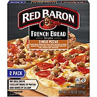 Red Baron Pizza French Bread Singles Three Meat 2 Count - 11 Oz - Image 2