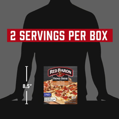 Red Baron Pizza French Bread Singles Three Meat 2 Count - 11 Oz - Image 3