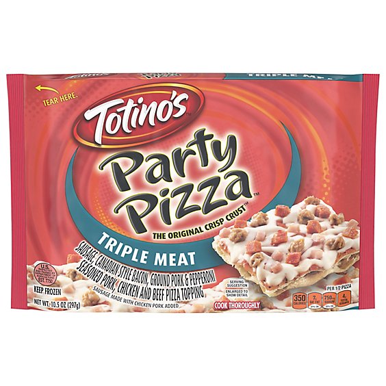 Totinos Party Pizza 3 Meat Frozen - 10.5 Oz