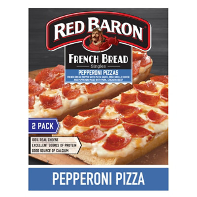 Red Baron Pizza French Bread Singles Pepperoni 2 Count - 10.8 Oz - Image 1