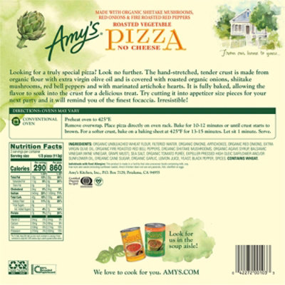 Amy's Roasted Vegetable Pizza - 12 Oz - Image 6