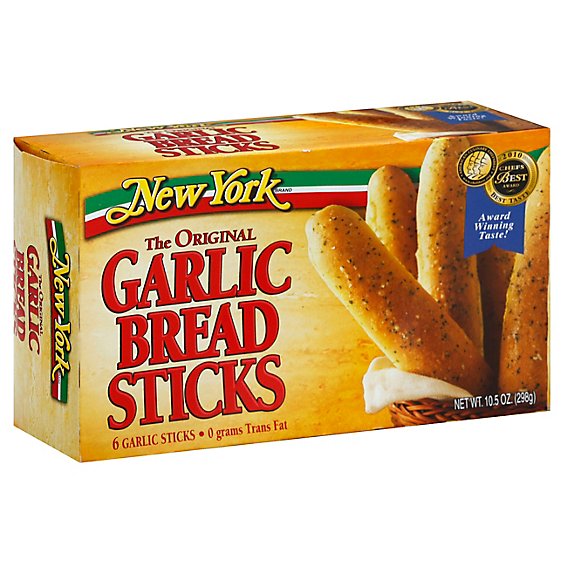 New York Bakery Bread Sticks Real Garlic 6 Count - 10.5 Oz