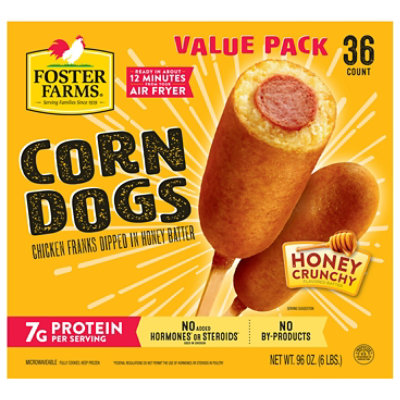 Foster Farms Honey Crunchy Corn Dogs Box - 36 Count